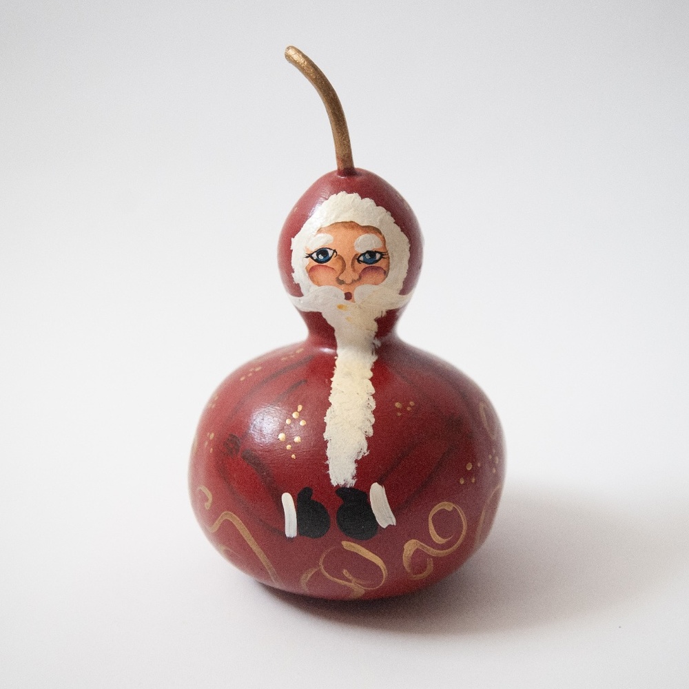Hand Painted Santa Gourd